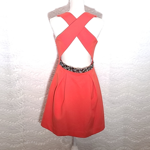 Rachel Roy Halter Dress Coral Size 8 - Picture 5 of 8